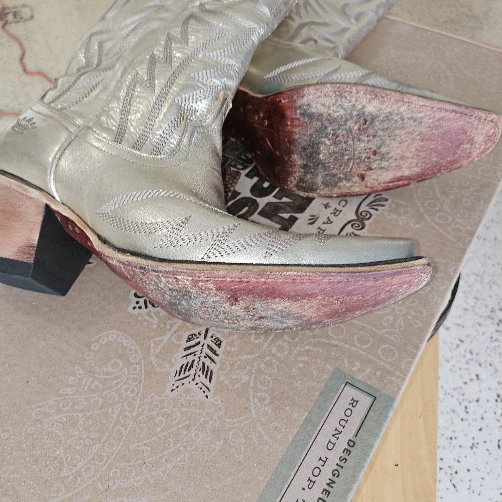 Gold and Silver Ankle Boots - Picture 3 of 11